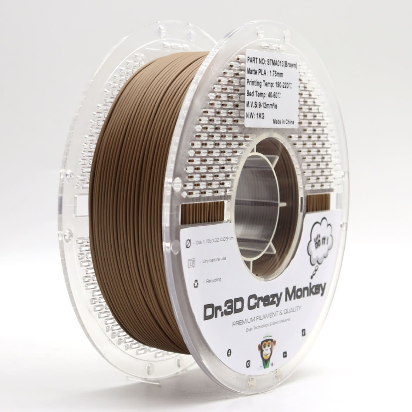 Dr.3D Crazy Monkey PLA Matt 1,75mm 1kg