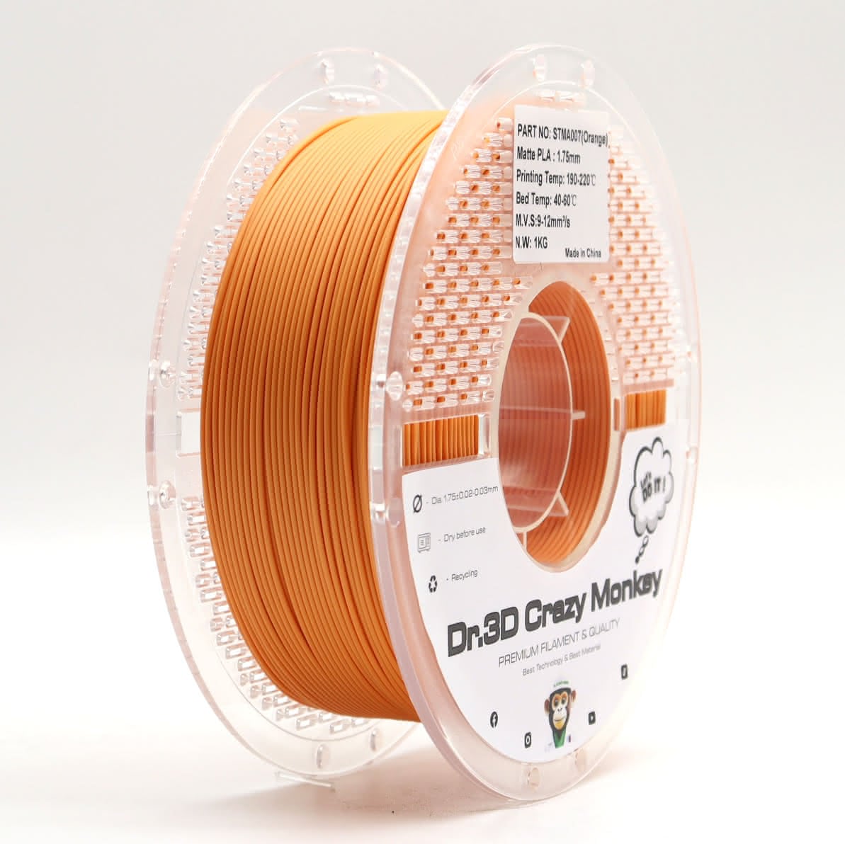Dr.3D Crazy Monkey PLA Matt 1,75mm 1kg