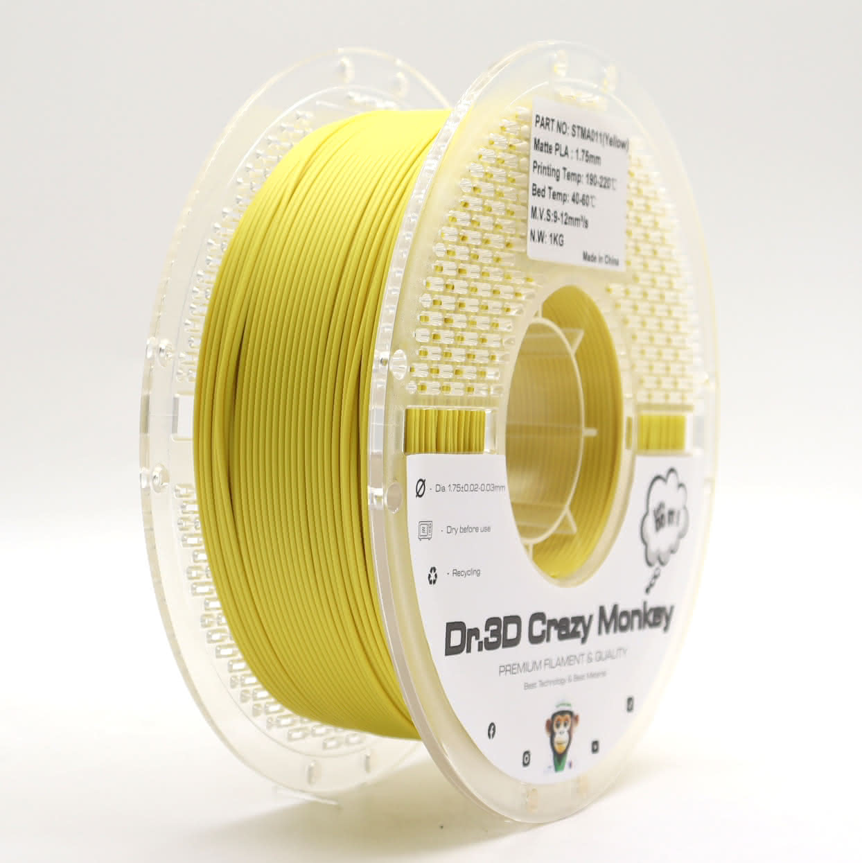 Dr.3D Crazy Monkey PLA Matt 1,75mm 1kg