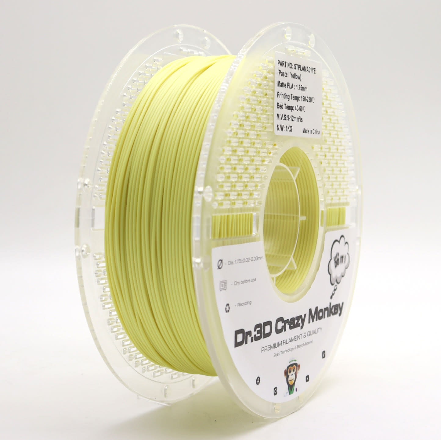 Dr.3D Crazy Monkey PLA Pastell 1,75mm 1kg